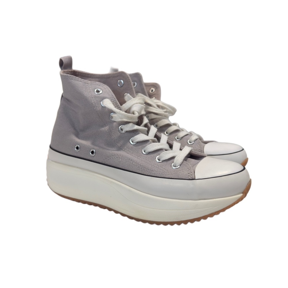 Steve Madden Girl Winnona Lace-Up Platform Sneaker, Women 8.5 LT GREY/Lavender